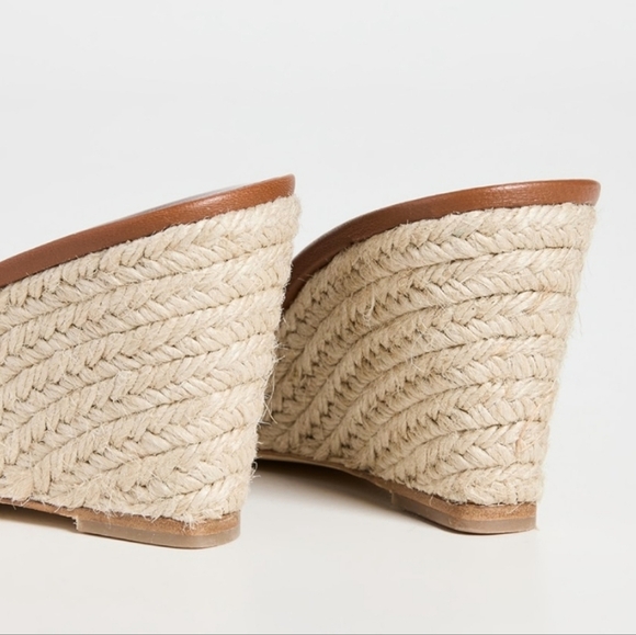 New Staud Billie Tan/Natural Espadrille Wedge Sandals Size 5 - Picture 4 of 9